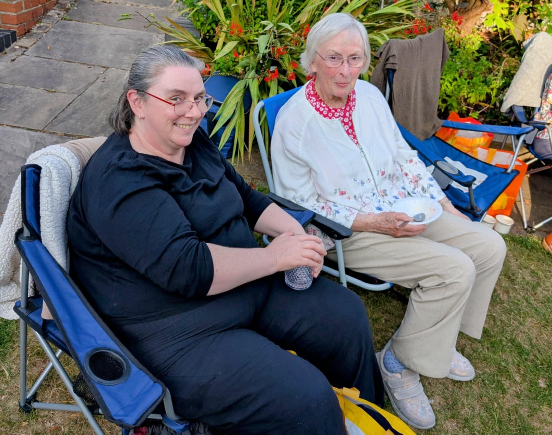 Karen (L) Vice Chair and Laura have just enjoyed their pudding